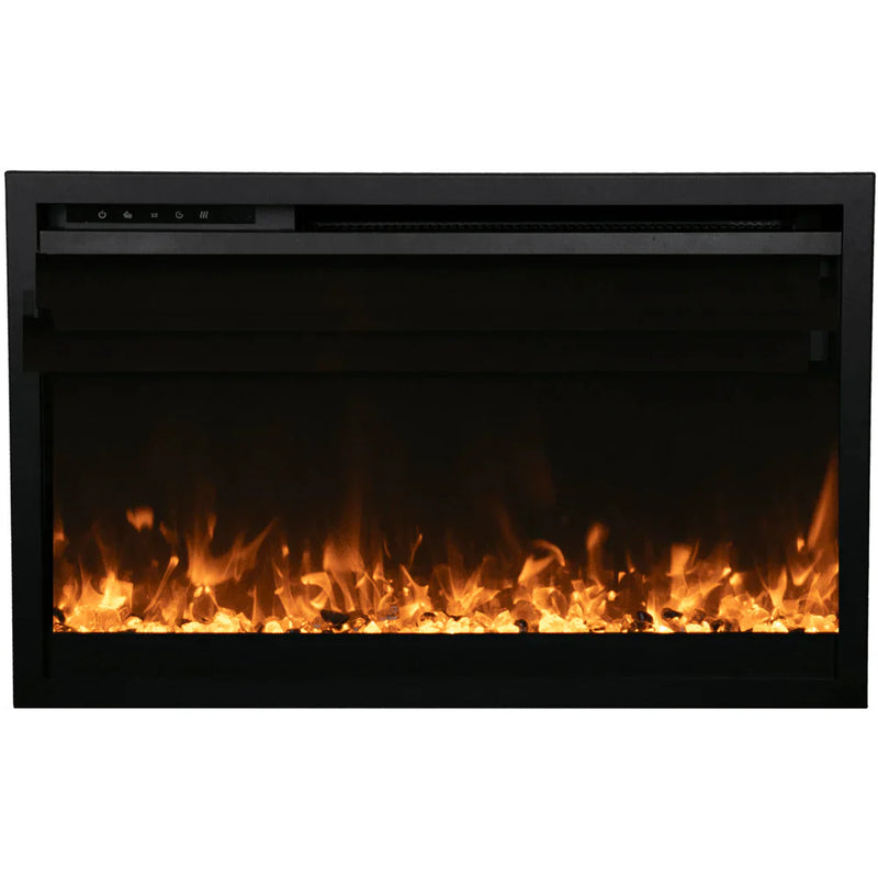Amantii 33 Inch Traditional XtraSlim Smart Electric Fireplace, Indoor/Outdoor, Ultra Slim Recessed Design, WiFi, Crackling Sound, TRD-33-XS