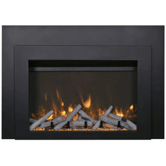 Amantii 34 Inch Smart Electric Fireplace Insert, Flush Mount, Indoor Heater with Realistic Flame Display, INS-FM-34