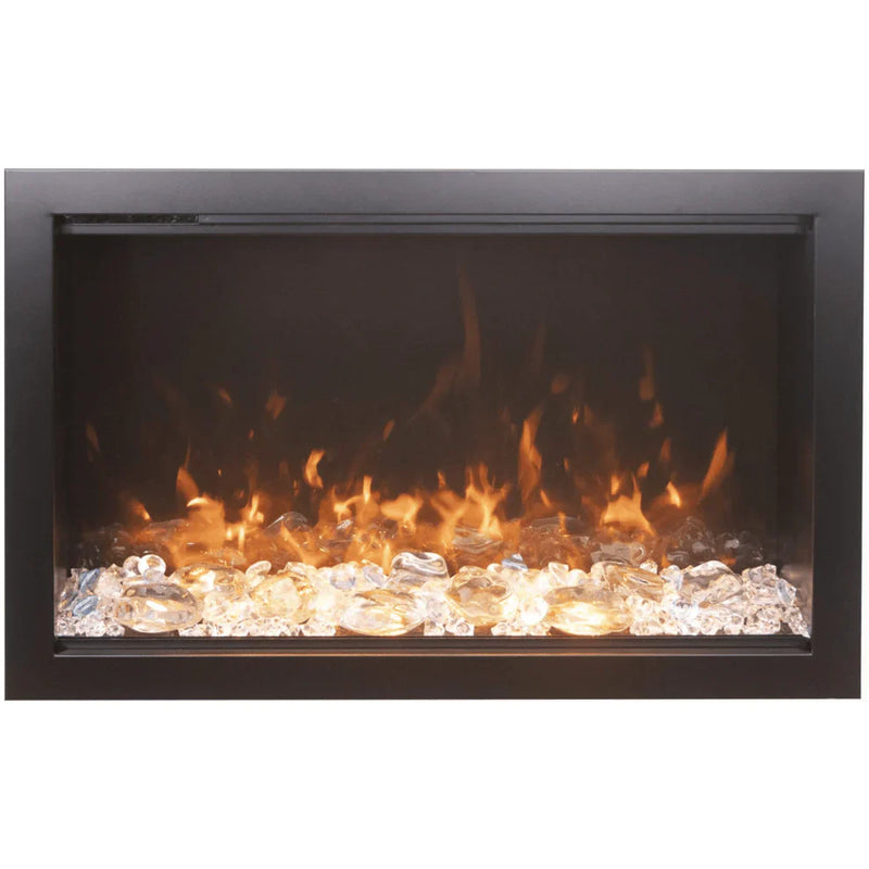 Amantii 38 Inch Traditional Lumina Smart Electric Fireplace, Indoor/Outdoor, Built-In Heater, WiFi, Crackling Sound, TRD-38