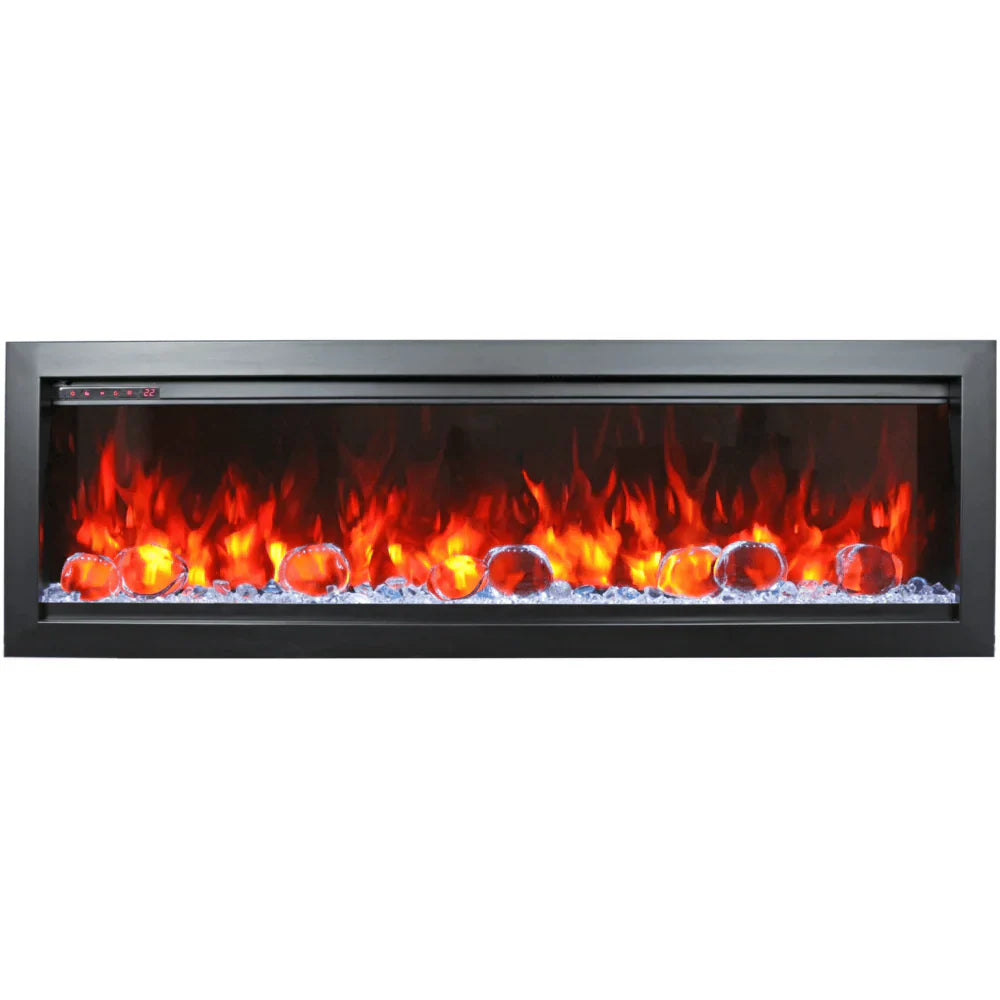 Amantii 100 Inch Symmetry Bespoke Electric Fireplace, Built-In, Indoor/Outdoor, WiFi, Bluetooth, SYM-100-BESPOKE