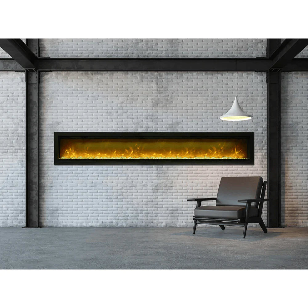 Amantii 100 Inch Symmetry Bespoke Electric Fireplace, Built-In, Indoor/Outdoor, WiFi, Bluetooth, SYM-100-BESPOKE