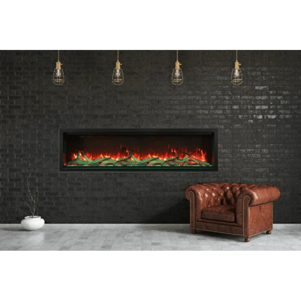Amantii 100-Inch Symmetry Extra Tall Smart Electric Fireplace – Indoor/Outdoor, WiFi Control, SYM-100-XT