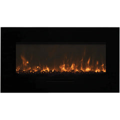 Amantii 26 Inch Smart Electric Fireplace, Wall/Flush Mount, WiFi Control, Indoor/Outdoor, WM-FM-26-3623-BG