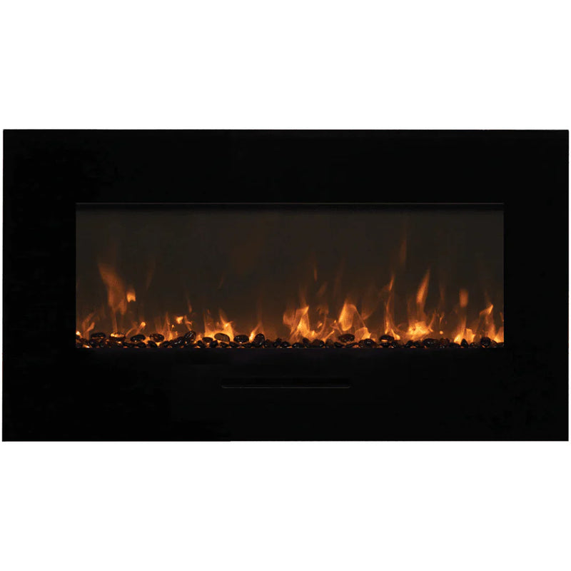 Amantii 26 Inch Smart Electric Fireplace, Wall/Flush Mount, WiFi Control, Indoor/Outdoor, WM-FM-26-3623-BG