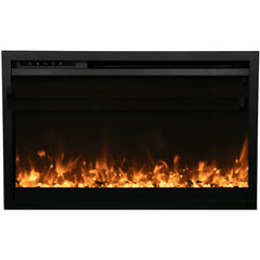 Amantii 30 Inch Traditional XtraSlim Smart Electric Fireplace, Indoor/Outdoor, Recessed Heater, WiFi, Crackling Sound, TRD-30-XS