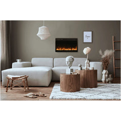 Amantii 30 Inch Traditional XtraSlim Smart Electric Fireplace, Indoor/Outdoor, Recessed Heater, WiFi, Crackling Sound, TRD-30-XS