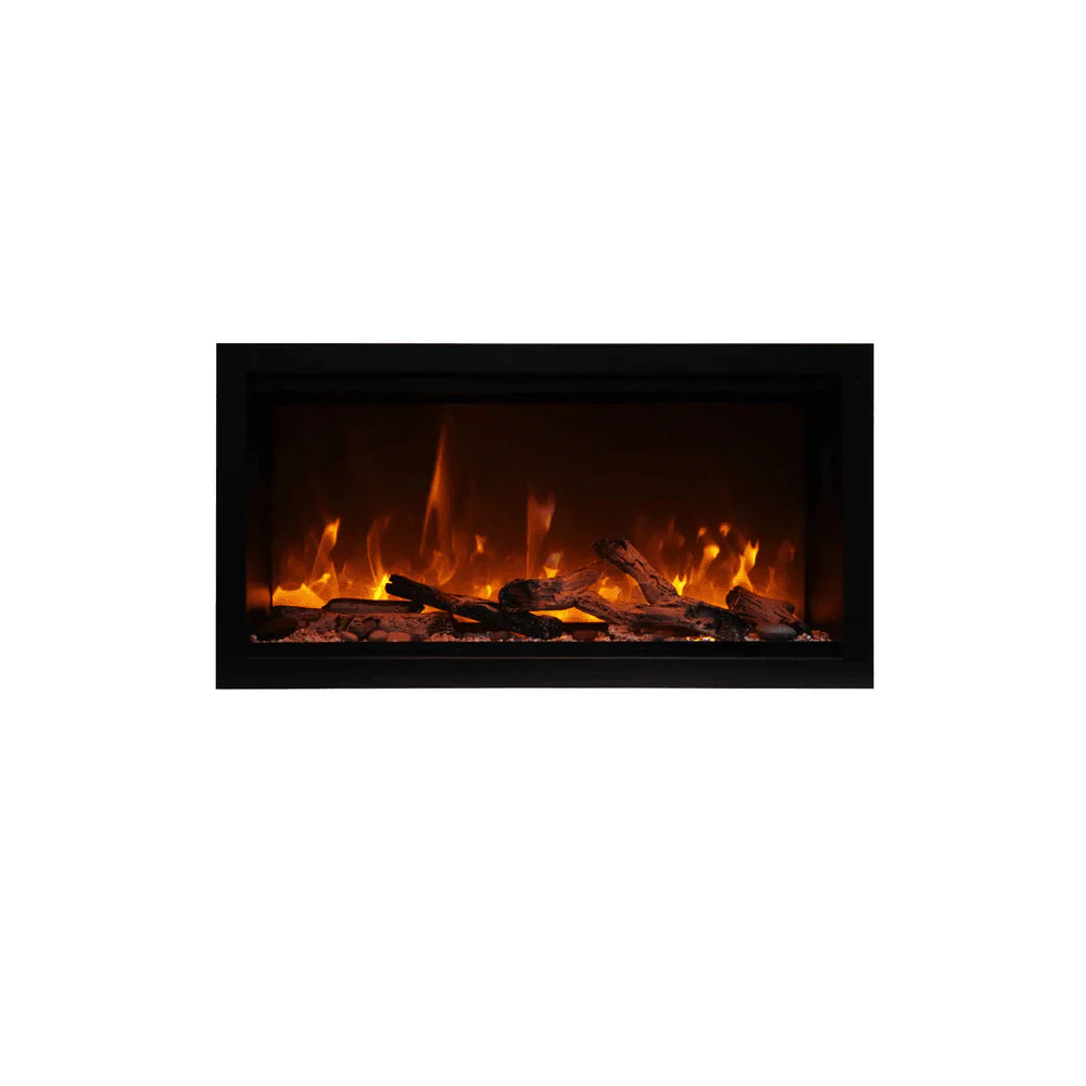 Amantii 34-Inch Symmetry Extra Tall Smart Electric Fireplace – Frameless 18-Inch Flame Display, WiFi, Heater & Remote, SYM-34-XT