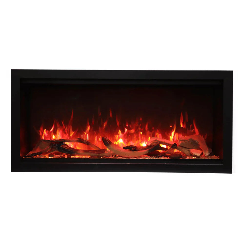 Amantii 34-Inch Symmetry Extra Tall Smart Electric Fireplace – Frameless 18-Inch Flame Display, WiFi, Heater & Remote, SYM-34-XT