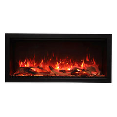 Amantii 34-Inch Symmetry Extra Tall Smart Electric Fireplace – Frameless 18-Inch Flame Display, WiFi, Heater & Remote, SYM-34-XT