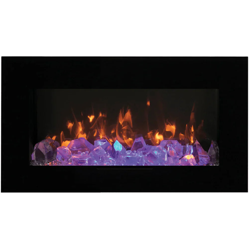 Amantii 34-Inch Smart Electric Fireplace – Wall or Flush Mount, WiFi Control, Indoor/Outdoor, WM-FM-34-4423-BG