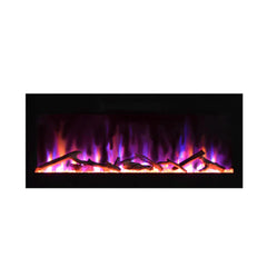 Amantii 36 Inch Evolution Electric Fireplace, Wall Mount, Frameless Black Fire & Ice Design, WiFi Smart Control, 5000 BTU Heater, EVO3620