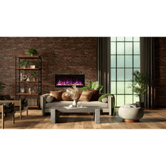 Amantii 36 Inch Evolution Electric Fireplace, Wall Mount, Frameless Black Fire & Ice Design, WiFi Smart Control, 5000 BTU Heater, EVO3620