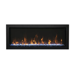 Amantii 40 Inch Panorama Extra Slim Full View Smart Electric Fireplace, Indoor/Outdoor, Recessed Linear Design, WiFi, BI-40-XTRASLIM