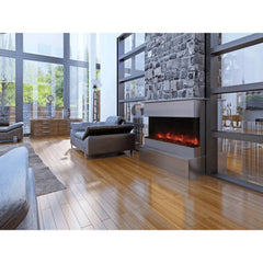 Amantii 40 Inch Tru View XL Deep Smart Electric Fireplace, Indoor/Outdoor, Extra-Deep Design, Realistic Flames, WiFi Connectivity, 40-TRU-VIEW-XL