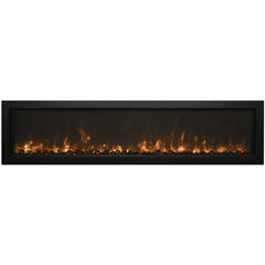 Amantii 50 Inch Panorama Slim Full View Smart Electric Fireplace, Indoor/Outdoor, WiFi & Remote Control, 5000 BTU Heater, BI-50-SLIM-OD