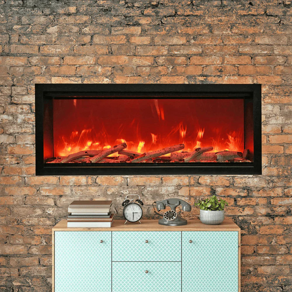 Amantii 50-Inch Symmetry Extra Tall Smart Electric Fireplace – Frameless Flame Display, WiFi Control, SYM-50-XT
