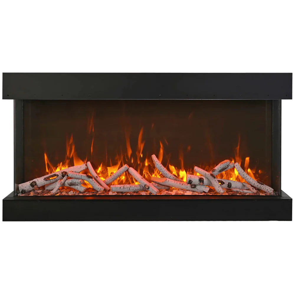Amantii 50 Inch Tru View Extra Tall XL 3-Sided Smart Electric Fireplace, Indoor/Outdoor, WiFi, Deep Full View Flames, 50-TRV-XT-XL