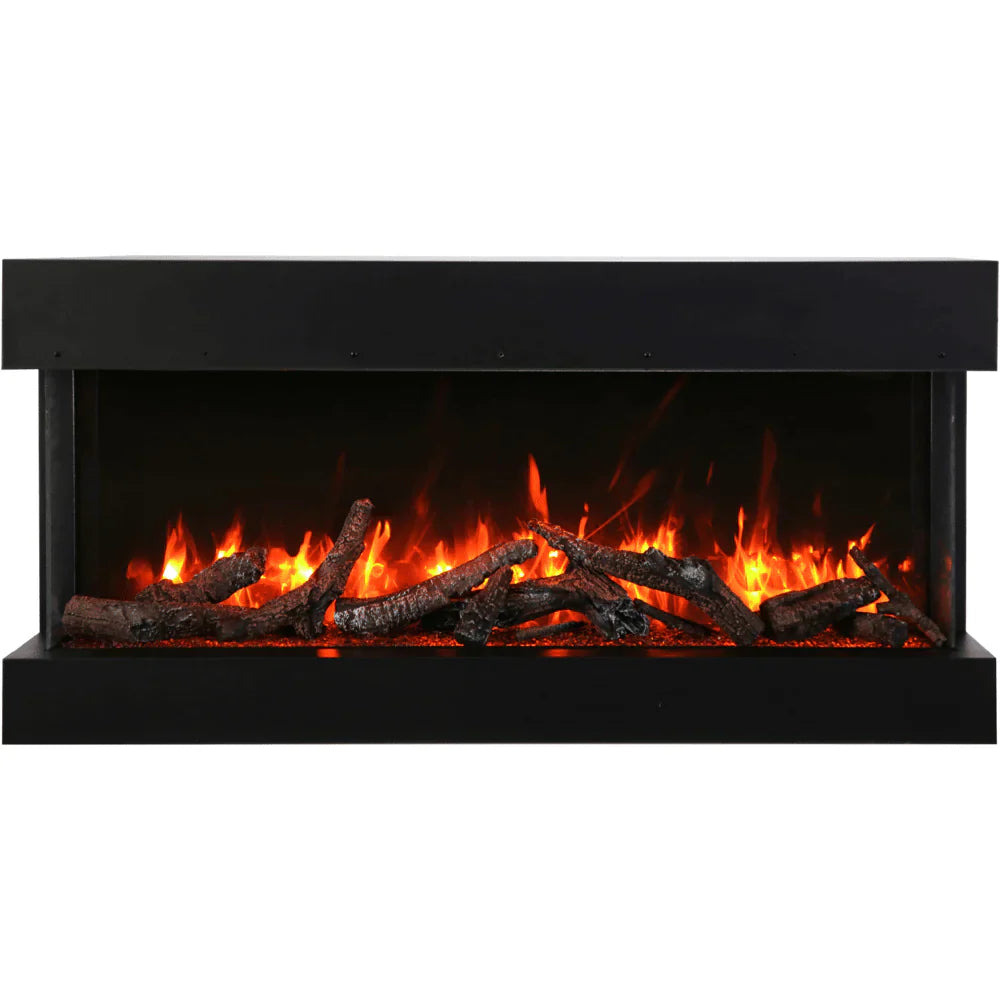 Amantii 50 Inch Tru View Extra Tall XL 3-Sided Smart Electric Fireplace, Indoor/Outdoor, WiFi, Deep Full View Flames, 50-TRV-XT-XL