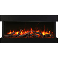 Amantii 50 Inch Tru View Extra Tall XL 3-Sided Smart Electric Fireplace, Indoor/Outdoor, WiFi, Deep Full View Flames, 50-TRV-XT-XL