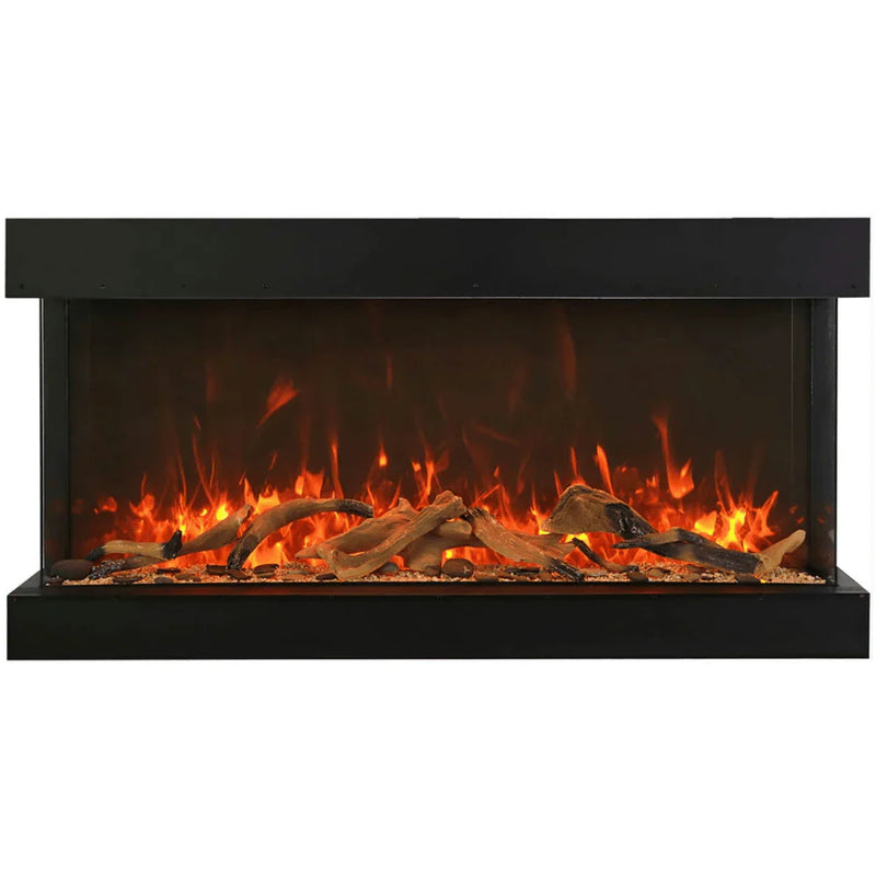 Amantii 50 Inch Tru View Extra Tall XL 3-Sided Smart Electric Fireplace, Indoor/Outdoor, WiFi, Deep Full View Flames, 50-TRV-XT-XL