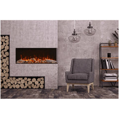 Amantii 50 Inch Tru View Extra Tall XL 3-Sided Smart Electric Fireplace, Indoor/Outdoor, WiFi, Deep Full View Flames, 50-TRV-XT-XL