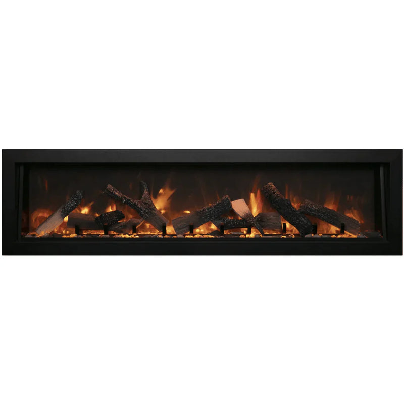 Amantii 60 Inch Panorama Deep Full View Smart Electric Fireplace, Indoor/Outdoor, WiFi, 5000 BTU Heater, Recessed Installation, BI-60-DEEP-OD