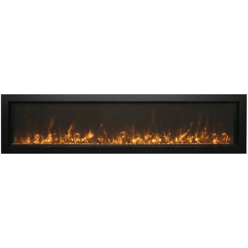 Amantii 60 Inch Panorama Extra Slim Smart Electric Fireplace, Indoor/Outdoor, Full View Linear Insert, WiFi, Crackling Sound, BI-60-XTRASLIM