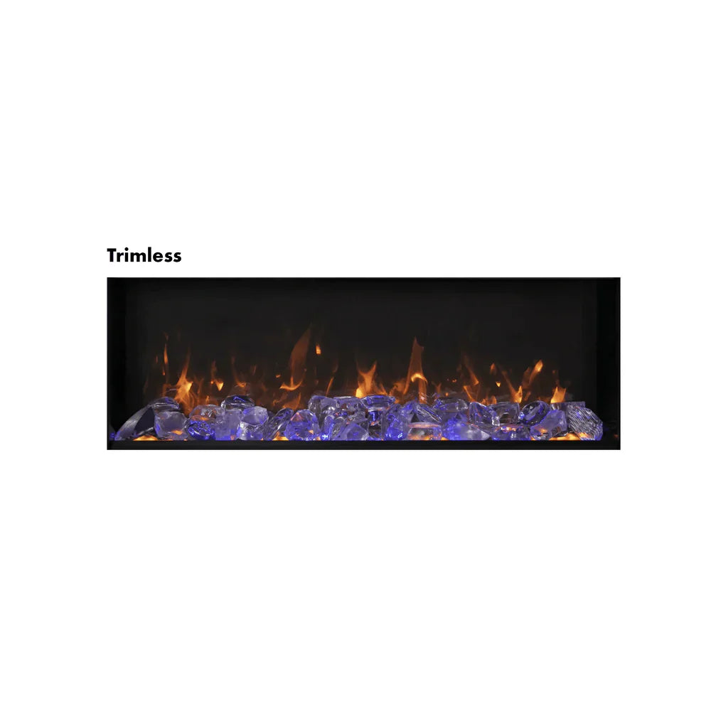 Amantii 60 Inch Panorama Extra Slim Smart Electric Fireplace, Indoor/Outdoor, Full View Linear Insert, WiFi, Crackling Sound, BI-60-XTRASLIM