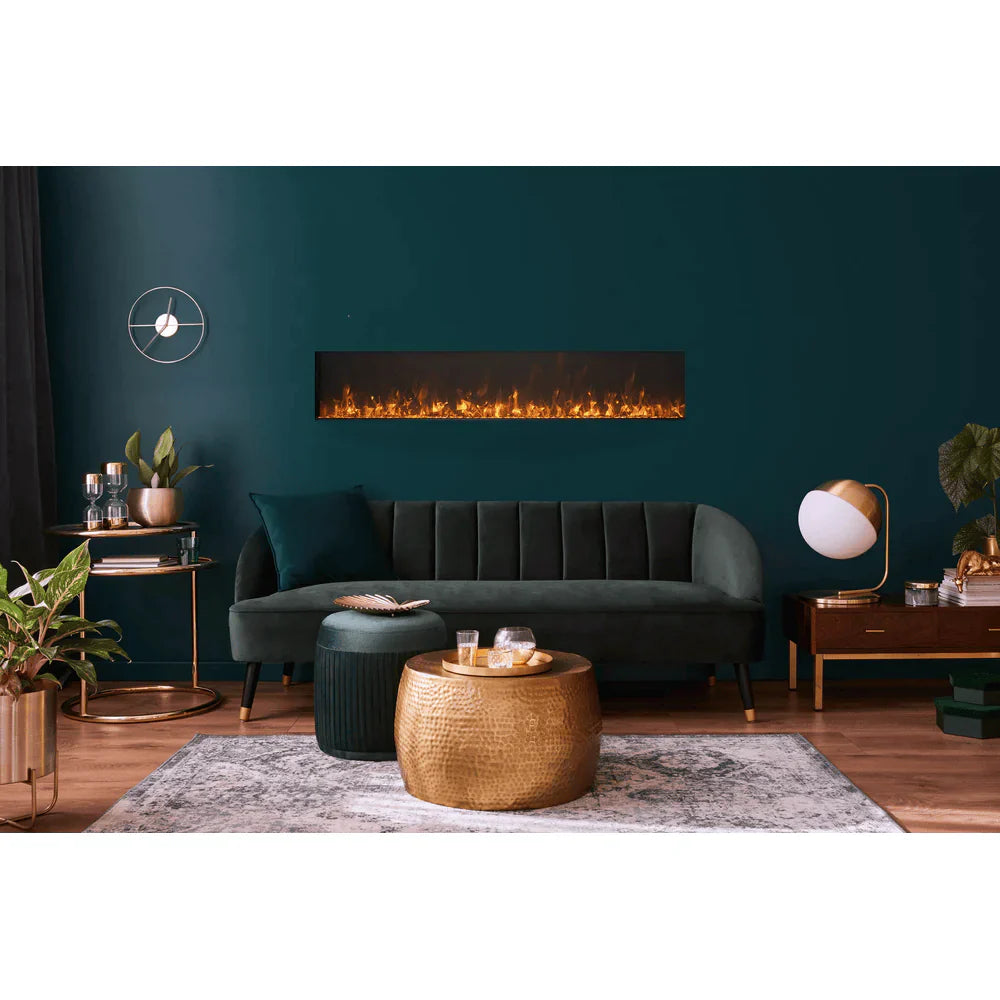 Amantii 60 Inch Panorama Extra Slim Smart Electric Fireplace, Indoor/Outdoor, Full View Linear Insert, WiFi, Crackling Sound, BI-60-XTRASLIM