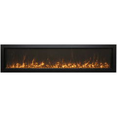 Amantii 60 Inch Panorama Slim Full View Smart Electric Fireplace, Indoor/Outdoor, WiFi, 5000 BTU Heater, Recessed or Wall Mount, BI-60-SLIM-OD