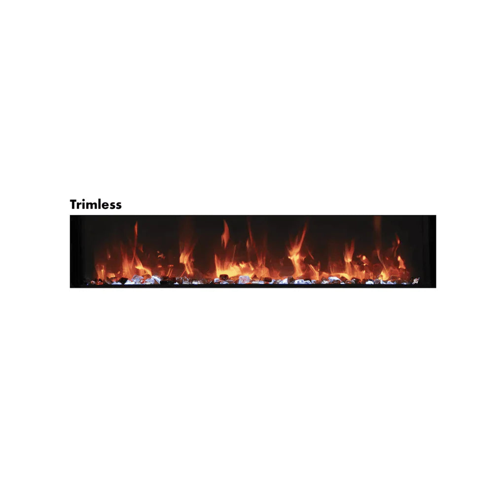Amantii 60 Inch Panorama Slim Full View Smart Electric Fireplace, Indoor/Outdoor, WiFi, 5000 BTU Heater, Recessed or Wall Mount, BI-60-SLIM-OD