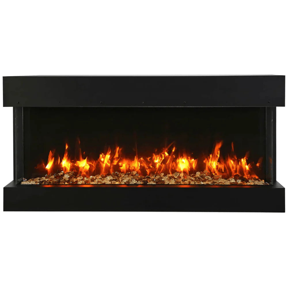 Amantii 60 Inch Tru View Slim 3-Sided Smart Electric Fireplace, Indoor/Outdoor, Modern Built-In Design, Realistic Flames, WiFi Control, 60-TRV-SLIM