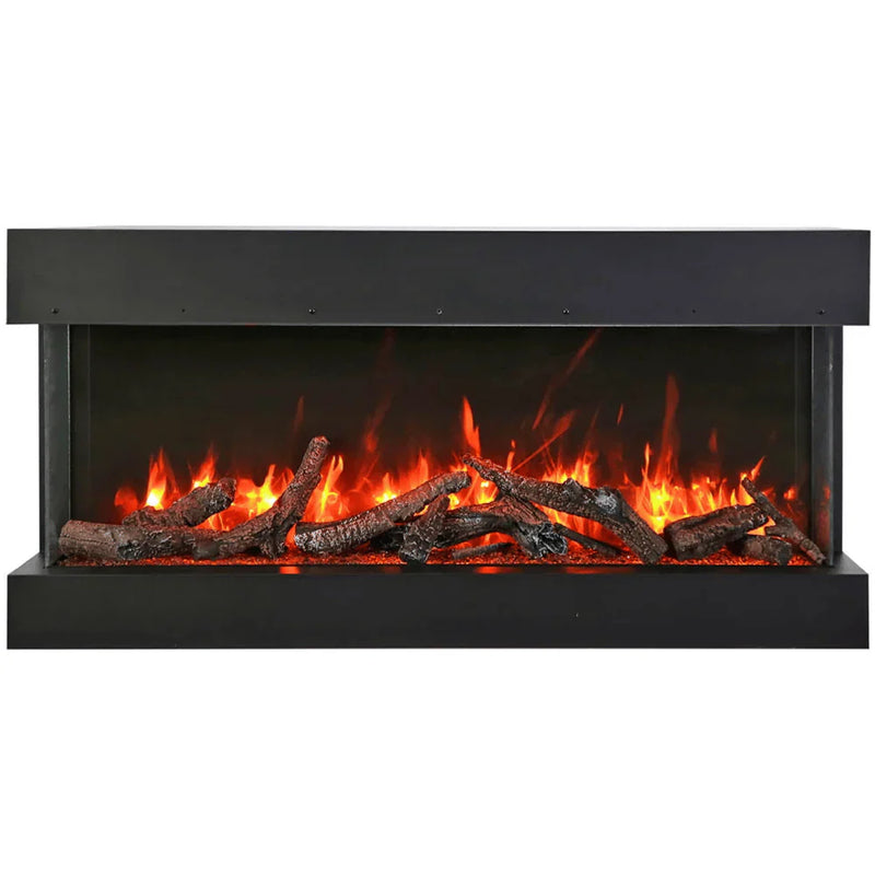 Amantii 60 Inch Tru View Slim 3-Sided Smart Electric Fireplace, Indoor/Outdoor, Modern Built-In Design, Realistic Flames, WiFi Control, 60-TRV-SLIM
