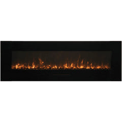 Amantii 60-Inch Indoor/Outdoor Smart Electric Fireplace – WiFi Control, Wall or Flush Mount, 1500W Heater, WM-FM-60-7023-BG