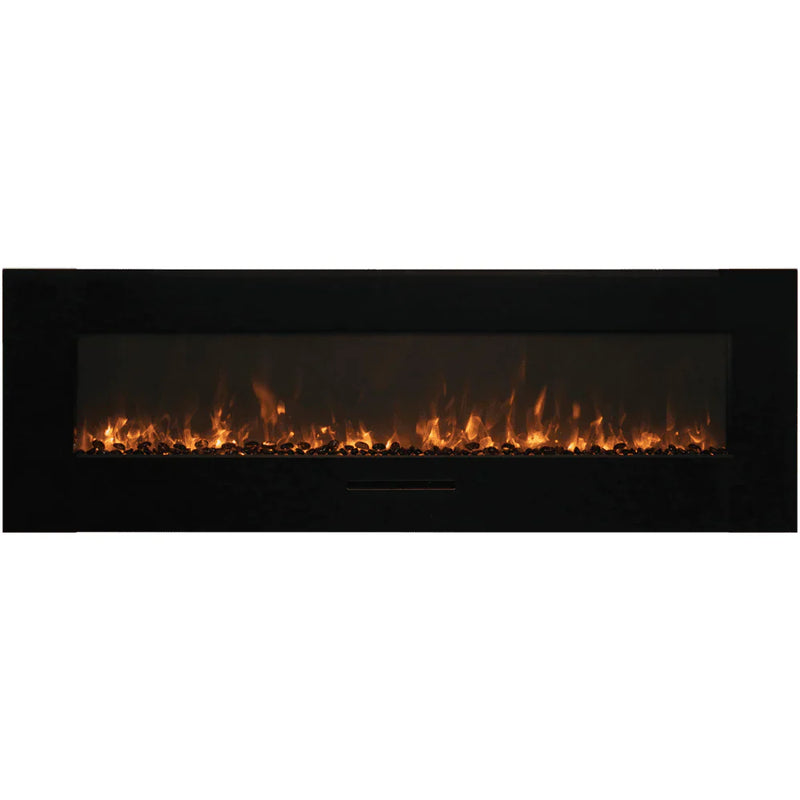 Amantii 60-Inch Indoor/Outdoor Smart Electric Fireplace – WiFi Control, Wall or Flush Mount, 1500W Heater, WM-FM-60-7023-BG