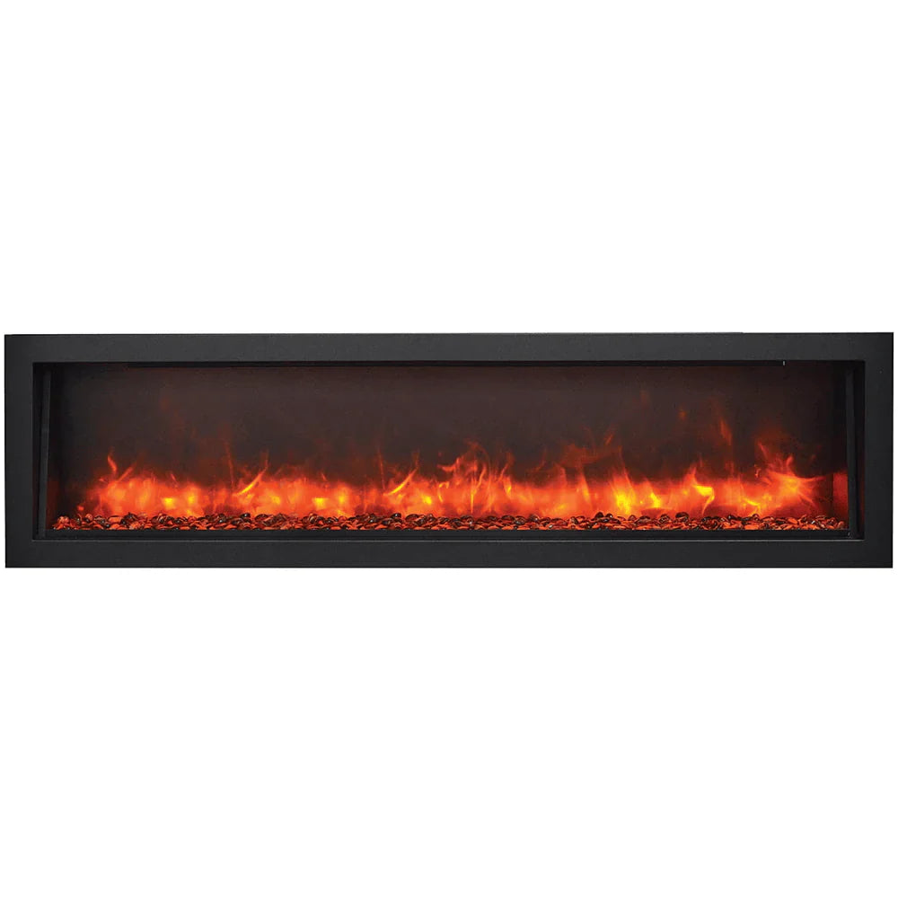 Amantii 72 Inch Panorama Deep Full View Smart Electric Fireplace, Indoor/Outdoor, WiFi, 5000 BTU Heater, Recessed Installation, BI-72-DEEP-OD