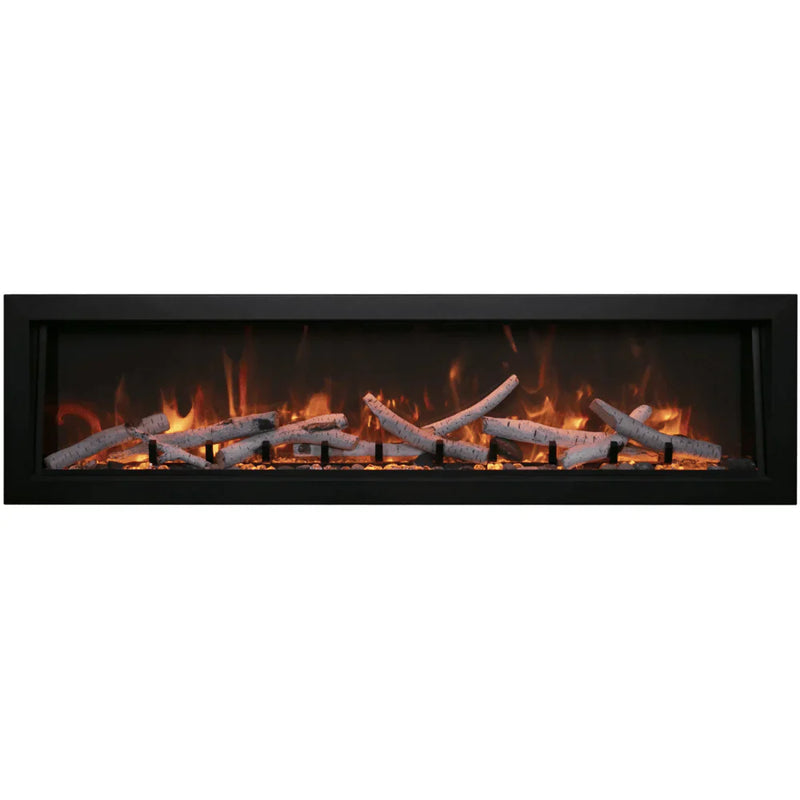 Amantii 72-Inch Panorama Deep Extra Tall Full View Smart Electric Fireplace – Indoor/Outdoor, WiFi, Realistic Flames, 5000 BTU Heater, BI-72-DEEP-XT