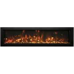 Amantii 72 Inch Panorama Deep Full View Smart Electric Fireplace, Indoor/Outdoor, WiFi, 5000 BTU Heater, Recessed Installation, BI-72-DEEP-OD