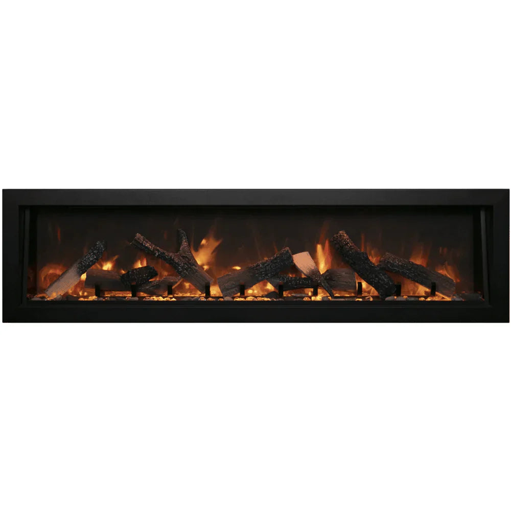 Amantii 72 Inch Panorama Deep Full View Smart Electric Fireplace, Indoor/Outdoor, WiFi, 5000 BTU Heater, Recessed Installation, BI-72-DEEP-OD