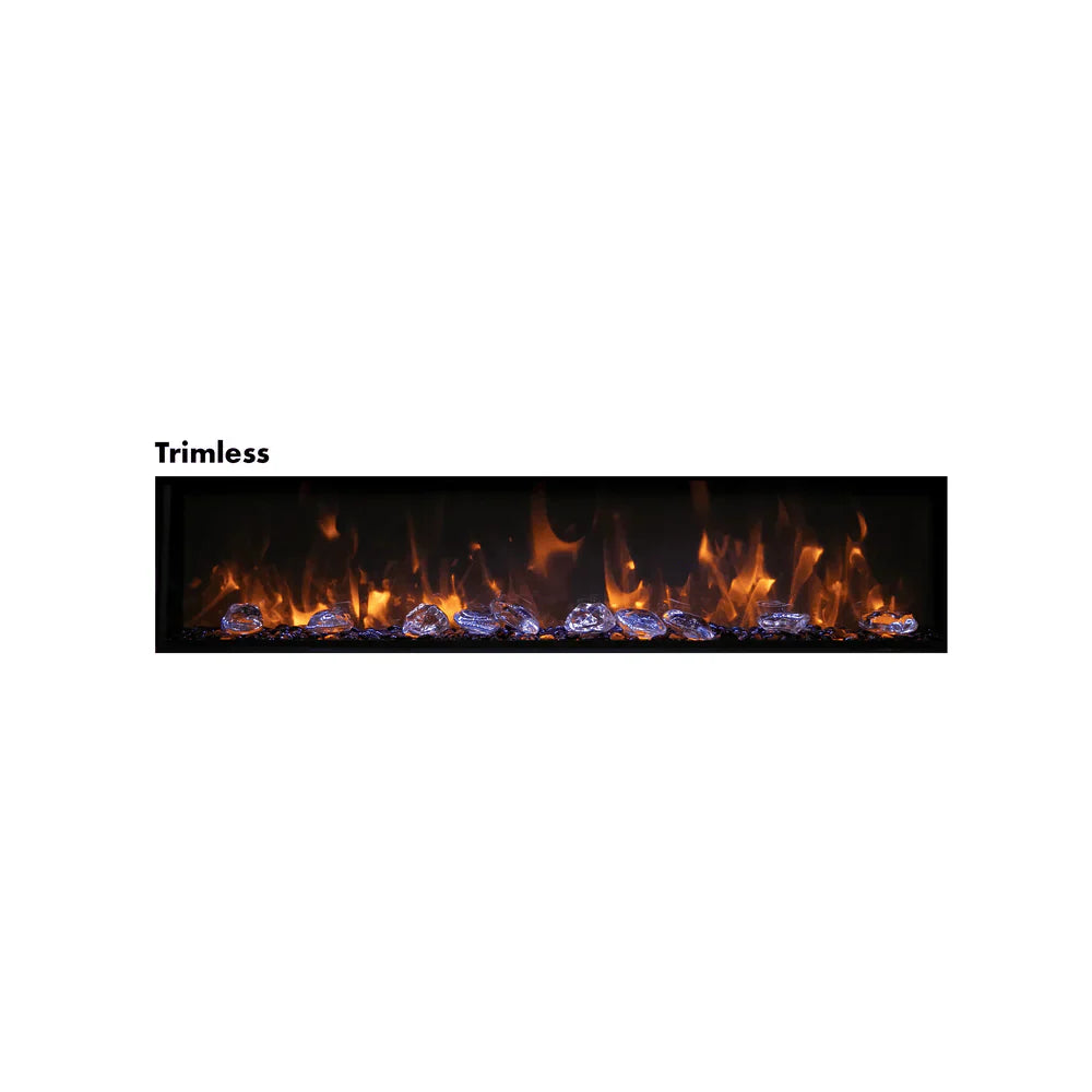 Amantii 72 Inch Panorama Deep Full View Smart Electric Fireplace, Indoor/Outdoor, WiFi, 5000 BTU Heater, Recessed Installation, BI-72-DEEP-OD