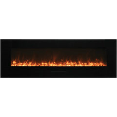 Amantii 72 Inch Indoor/Outdoor Smart Electric Fireplace, Wall or Flush Mount, WiFi Control, 1500W Heater, WM-FM-72-8123-BG