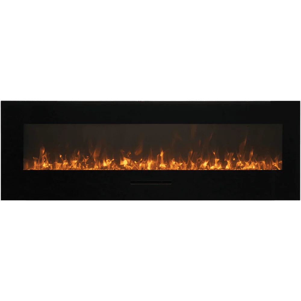 Amantii 72 Inch Indoor/Outdoor Smart Electric Fireplace, Wall or Flush Mount, WiFi Control, 1500W Heater, WM-FM-72-8123-BG