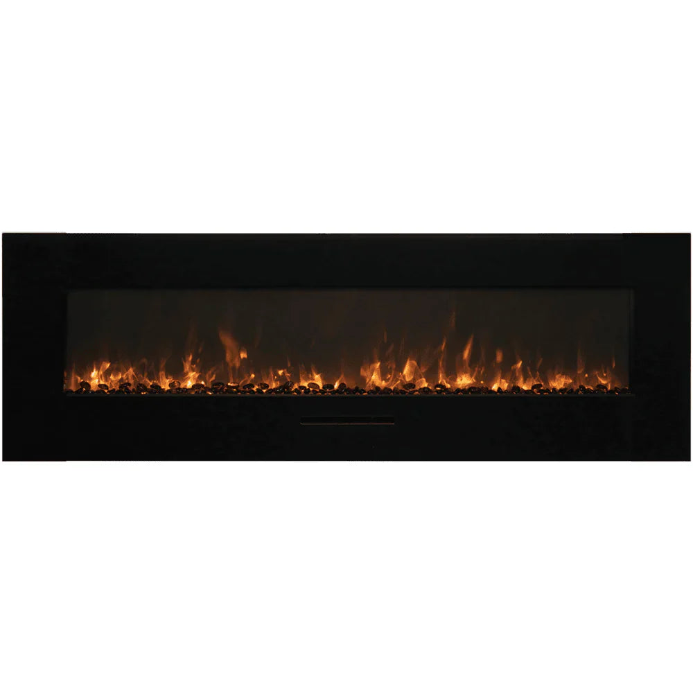 Amantii 72 Inch Indoor/Outdoor Smart Electric Fireplace, Wall or Flush Mount, WiFi Control, 1500W Heater, WM-FM-72-8123-BG