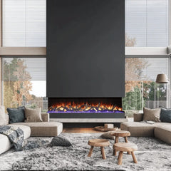 Amantii 85 Inch Tru View Bespoke Smart Electric Fireplace, Indoor/Outdoor, Built-In, TRV-85-BESPOKE