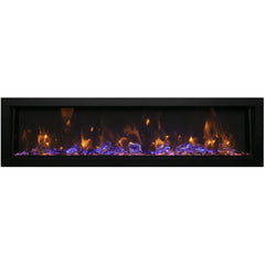 Amantii 88-Inch Panorama Deep Extra Tall Full View Smart Electric Fireplace – Indoor/Outdoor, WiFi, Recessed Installation, BI-88-DEEP-XT