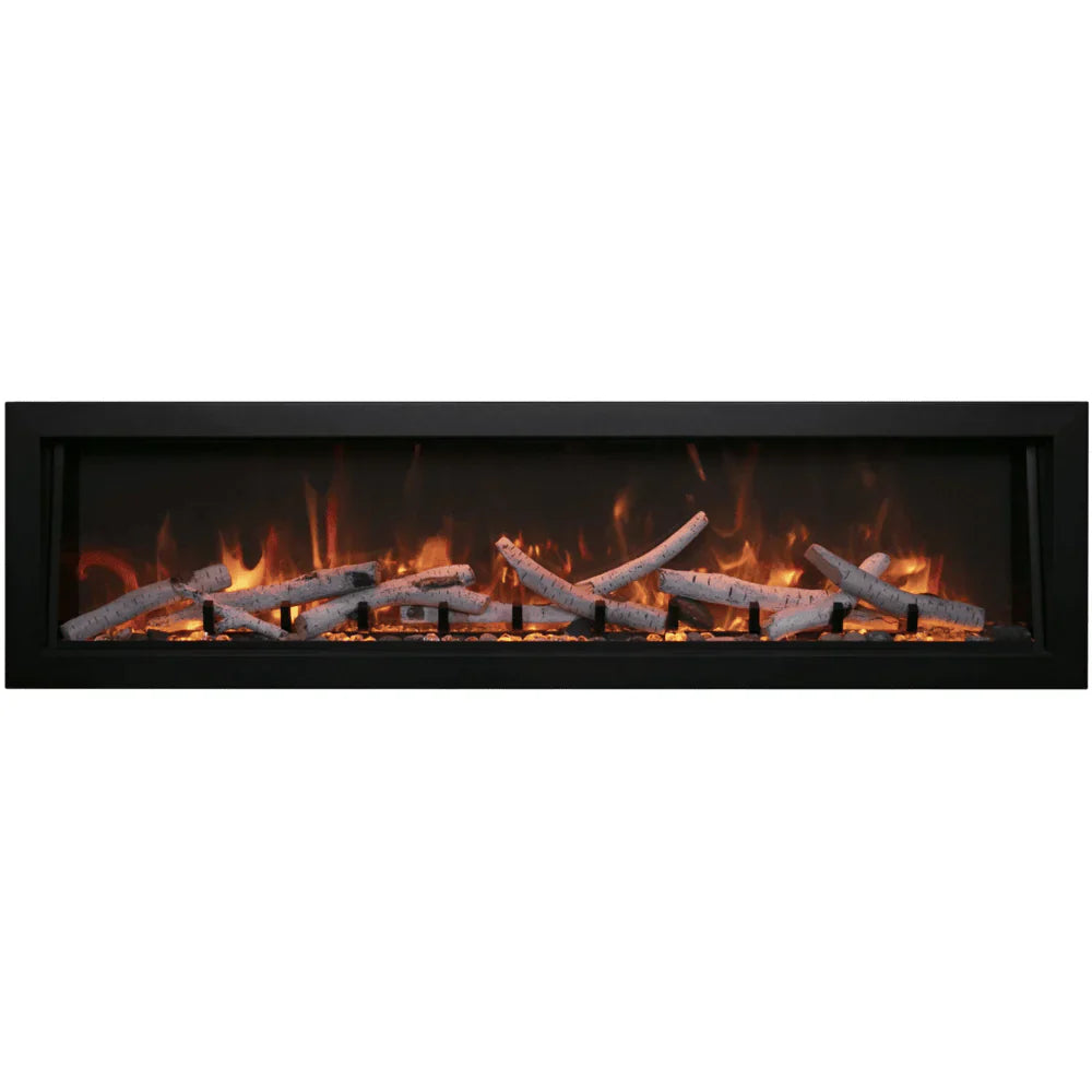 Amantii 88-Inch Panorama Deep Extra Tall Full View Smart Electric Fireplace – Indoor/Outdoor, WiFi, Recessed Installation, BI-88-DEEP-XT