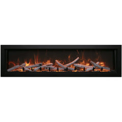 Amantii 88-Inch Panorama Deep Extra Tall Full View Smart Electric Fireplace – Indoor/Outdoor, WiFi, Recessed Installation, BI-88-DEEP-XT