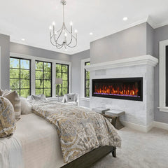 Amantii 88 Inch Symmetry Bespoke Electric Fireplace, Built-In, Indoor/Outdoor, WiFi, Bluetooth, SYM-88-BESPOKE
