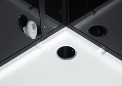 Maya Bath Platinum Anzio-R Steam Shower & Lucca Steam Shower – Compact Glass Enclosures with Smart TV, Full Body Massage