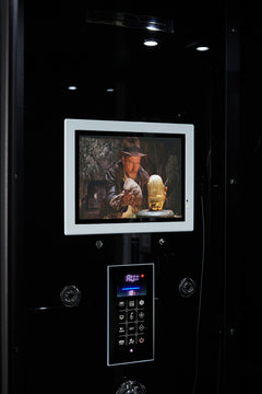 Maya Bath Platinum Anzio-L Steam Shower & Lucca Steam Shower – Compact Glass Enclosure with Smart TV & Full Body Massage